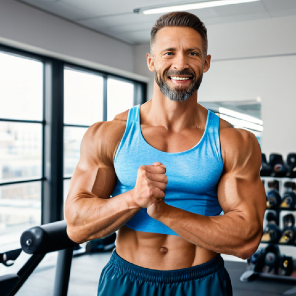 A professional fitness coach with a warm, encouraging expression, demonstrating a functional exercise in a modern, well-lit gym setting. They are wearing modest, professional athletic attire. In the background, a tripod and camera are subtly visible, indicating content creation. The scene emphasizes expertise, approachability, and a clean aesthetic. safe for work, appropriate content, fully clothed, professional, perfect anatomy, correct proportions, natural pose, well-formed hands, proper finger count, natural body proportions, high quality photography, sharp focus.