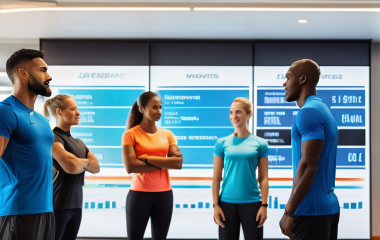 스포츠 트레이너 해외 취업 기회와 준비 - **Prompt:** A diverse group of international sports coaches and athletes, all professionally dressed...