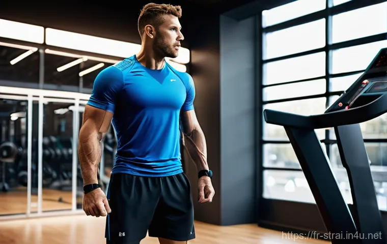 스포츠 트레이너와 운동 과학의 융합 - **Prompt: The Data-Driven Coach and Athlete in Action**
A dynamic, brightly lit scene in a moder...
