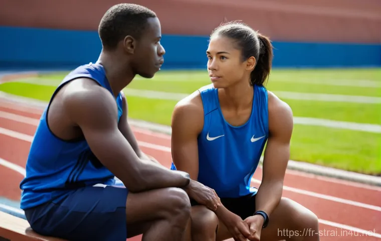스포츠 트레이너의 이론과 실기의 연결 고리 - **Prompt 2: Data-Driven Insights with Human Connection**
    "A dynamic shot capturing a female spor...